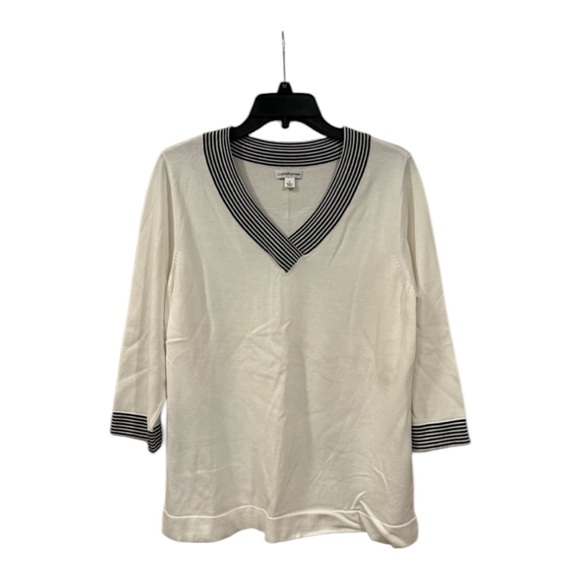 croft & barrow Sweaters - Croft & Barrow sweater 3/4 sleeve white size L